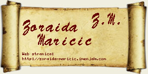Zoraida Maričić vizit kartica